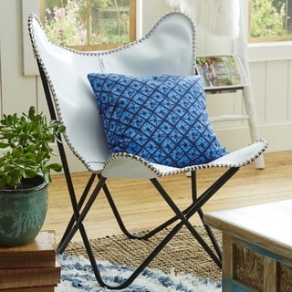 White Leather Butterfly Chair