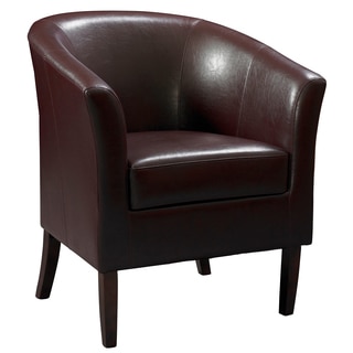 Linon Andrew Barrel Club Chair Ebony Upholstery