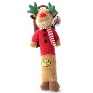 Multipet Holiday Reindeer Plush Squeaker Pet Dog Toy