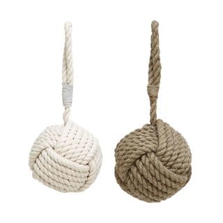 Assorted Beige and Pearl White Rope Doorstops (Set of 2)