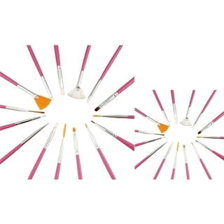 Zodaca Pink Nail Art Design Brush Set (Pack of 2)