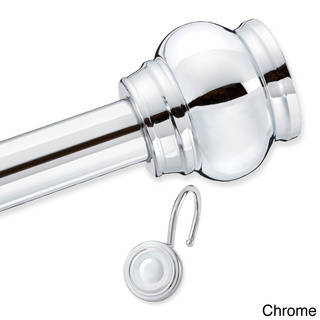 Circle Decorative Tension Shower Rod and Hooks Set by Elegant Home Fashions