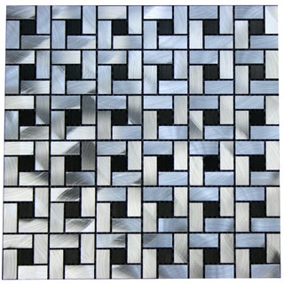 Black and Silver Aluminum 12-inch Square Wall Tiles