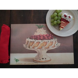 Cherry Cake Stain-resistant Reusable Paper Placemats (Set of 6)