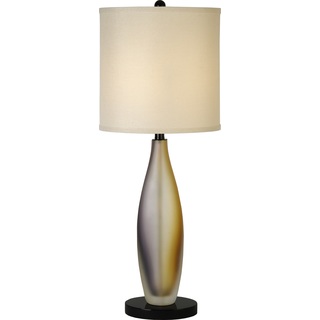 Elixer 1-light Plum and Gold Frosted Table Lamp