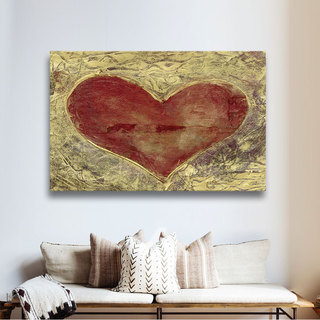 Elena Ray 'Red Heart On Gold' Gallery-wrapped Canvas Art