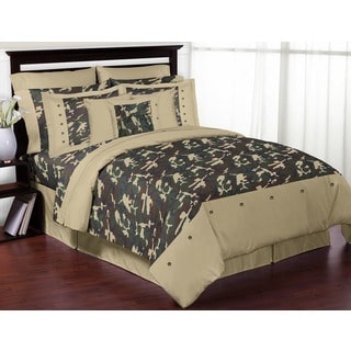 Sweet Jojo Designs Boys 'Green Camouflage' 3-piece Full/Queen Comforter Set