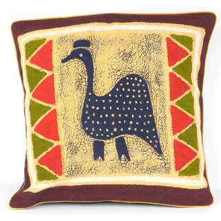Handmade Guinea Fowl Batik Cushion Cover (Zimbabwe)
