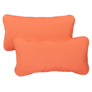 Melon Corded Indoor/ Outdoor 12 x 24 inch Lumbar Pillows with Sunbrella Fabric (Set of 2)