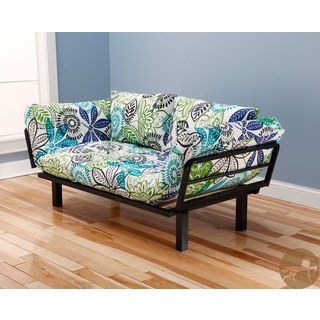 Christopher Knight Home Multi-Flex Black Metal Daybed/Lounger with Blue/ Green Mattress and Pilllows Set