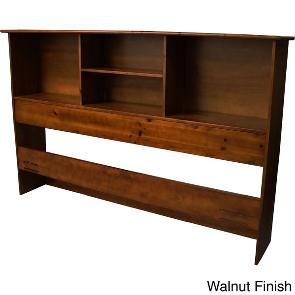 Scandinavia Solid Bamboo Wood Bookcase, Solid Wood Queen Storage Bed With Bookcase Headboard
