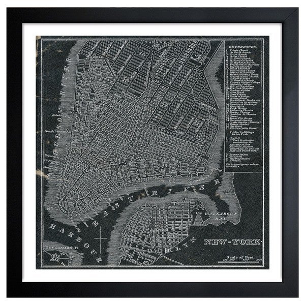 Oliver Gal 'New York Map 1946' Framed Art