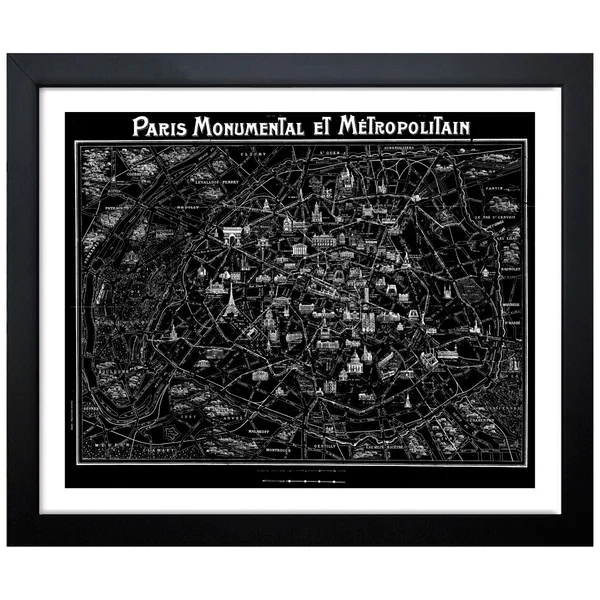Oliver Gal Artist Co. 'Paris Metropolitain Map 1920' Framed Art Print
