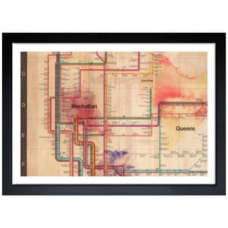 Oliver Gal 'Manhattan Subway Tracks' Framed Print Art