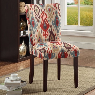 HomePop Parson Deluxe Multi-color Ikat Dining Chairs (Set of 2)