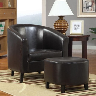 Jetison Brown Chair and Ottoman Set