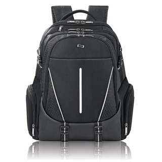 Solo 17.3-inch Laptop Black Hardshell Backpack with Side Pockets