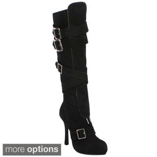 Ellie Women's 'Vixen-420' Knee-high Buckled Boots
