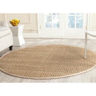 Safavieh Casual Natural Fiber Natural and Beige Border Seagrass Rug (6' Round)