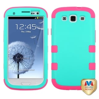 INSTEN Green/ Electric Pink TUFF Phone Case Cover for Samsung Galaxy S3 i747