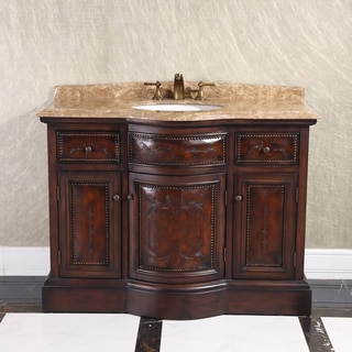 Natural Stone Top 36-inch Single Sink Vintage Style Bathroom Vanity