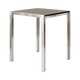 Thumbnail 3, MIX Square Espresso Wood Top Brushed Stainless Steel Pub Table. Changes active main hero.