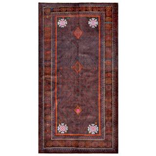 Herat Oriental Afghan Hand-knotted Tribal Balouchi Grey/ Red Wool Rug (4'8 x 8'10)