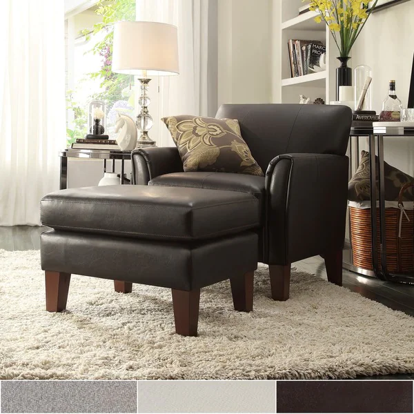 Uptown Modern Accent Chair and Ottoman by iNSPIRE Q Classic