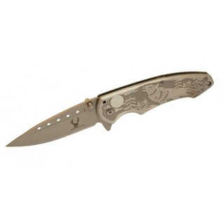 Silver Howling Wolf Spring-assisted 8-inch Stainless Steel Blade Pocket Knife