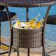 Multibrown Wicker Outdoor Bistro Bar Set with Ice Pail by Christopher Knight Home - Thumbnail 1