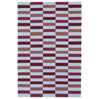 Indoor/ Outdoor Luau Multicolored Stripes Rug (3' x 5')