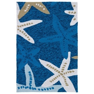 Havenside Home Shi Shi Blue Starfish Indoor/ Outdoor Area Rug (2' x 3')