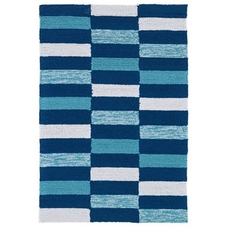 Indoor/ Outdoor Luau Blue Stripes Rug (2' x 3')