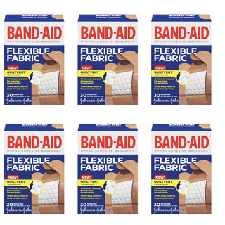Band-Aid Brand Flexible Fabric 30-count Adhesive Bandages (Pack of 6)