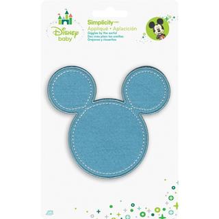 Disney Mickey Mouse Mickey Blue Silhouette Iron-On Applique -
