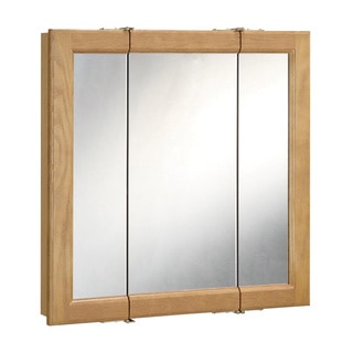 Design House 530568 Richland 30-inch 3-door Nutmeg Oak Tri-View Medicine Cabinet Mirror