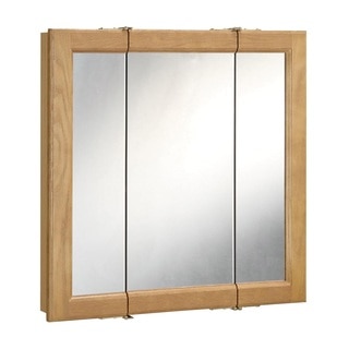 Design House 530584 Richland 48-inch 3-door Nutmeg Oak Tri-View Medicine Cabinet Mirror