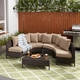 Newton Outdoor 5-piece Dark Brown Wicker Lounge Set by Christopher Knight Home - Thumbnail 1