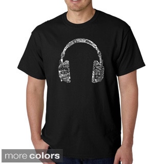 Los Angeles Pop Art Men's 'Music Language Headphones' T-shirt