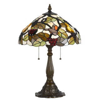 Cal Lighting Tiffany-style Orange Bird 2-light Antique Brass Table Lamp