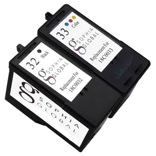 Sophia Global Lexmark 32 and Lexmark 33 2-piece Remanufactured Ink Cartridge Replacement Set