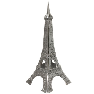 Eiffel Tower 21-inch Silvertone Cast Aluminum Decorative Statue