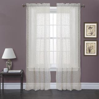 Lush Decor Ivory 84-inch Duke Garden Curtain Panel Pair