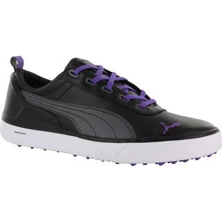 Puma Mens Monolite Spikeless Black/ Deep Lavender Golf Shoes