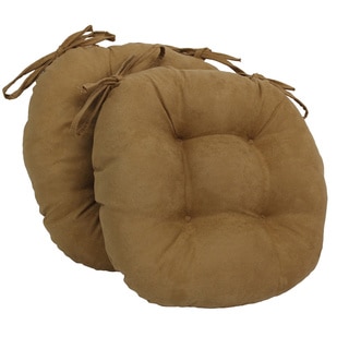 Blazing Needles 16x16-inch Round Microsuede Chair Cushions (Set of 2)