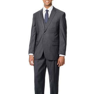 Caravelli Italy Men's 'Superior 150' Solid Grey 3-piece Vested Suit