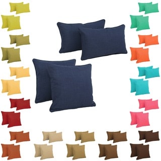 Blazing Needles Indoor/Outdoor Spun Polyester Throw Pillows (Set of 4)