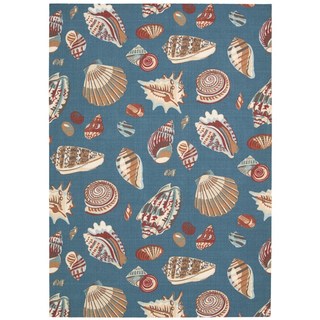Waverly Sun N' Shade Low Tide Azure Indoor/ Outdoor Rug by Nourison (7'9 x 10'10)