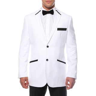 Ferrecci Men's Slim Fit White and Black 2-button Blazer