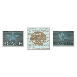 Marilu Windvand and Carole Stevens 'Better Beach Serenity' 3-piece Oversized Wall Plaque Set